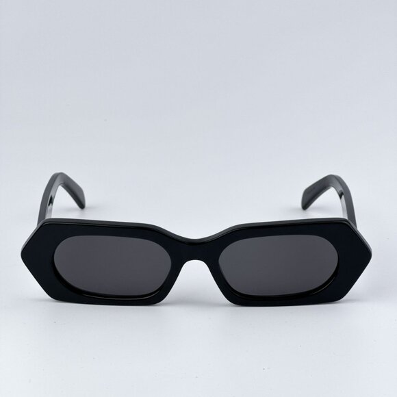 Celine CL40243I 01A BRAND NEW Sunglasses Shiny Black Smoke Rectangle Unisex - Picture 1 of 13